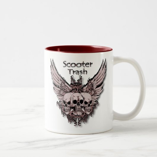 Tasse 2 Couleurs Crânes de vol de déchets de scooter (Droit)