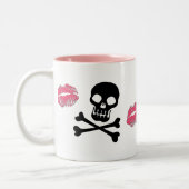 Tasse 2 Couleurs Crânes et baisers de rose (Gauche)
