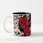Tasse 2 Couleurs Crânes et roses (Gauche)