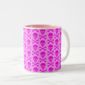 Tasse 2 Couleurs Crânes roses (Devant droit)
