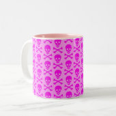Tasse 2 Couleurs Crânes roses (Devant gauche)