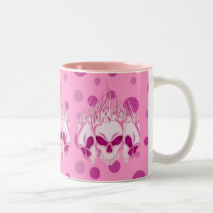 Tasse 2 Couleurs Crânes roses flamboyants