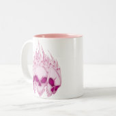 Tasse 2 Couleurs Crânes roses flamboyants (Devant gauche)