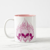 Tasse 2 Couleurs Crânes roses flamboyants (Gauche)