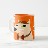 Tasse 2 Couleurs Cravate d'arc belle drôle chat-orange (Devant gauche)