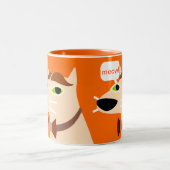 Tasse 2 Couleurs Cravate d'arc belle drôle chat-orange (Centre)