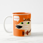 Tasse 2 Couleurs Cravate d'arc belle drôle chat-orange (Gauche)