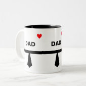 Tasse 2 Couleurs Cravate papa moderne en noir et blanc (Devant gauche)