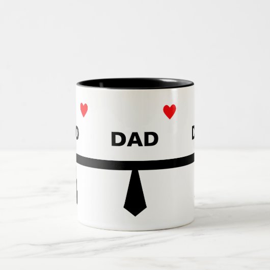 Tasse 2 Couleurs Cravate papa moderne en noir et blanc (Centre)