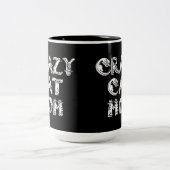 Tasse 2 Couleurs Crazy Cat Maman Logo blanc (Centre)