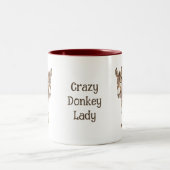 Tasse 2 Couleurs Crazy Donkey Lady (Centre)