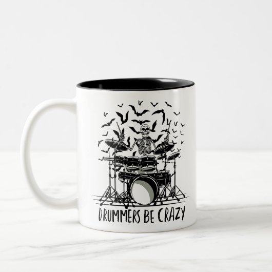 Tasse 2 Couleurs Crazy Drummer Skelton Design (Gauche)