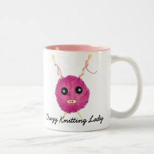 Tasse 2 Couleurs Crazy Knitting Lady
