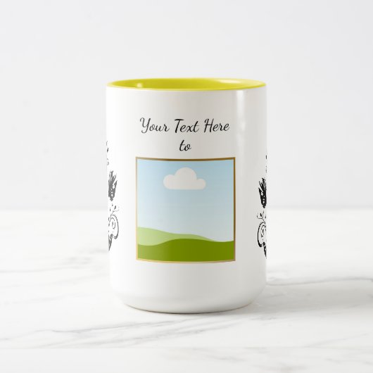 Tasse 2 Couleurs Create Your Own personalized Template Text  (Centre)