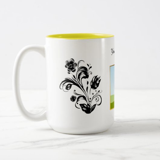 Tasse 2 Couleurs Create Your Own personalized Template Text  (Gauche)