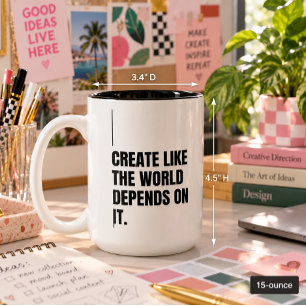 Tasse 2 Couleurs Créateurs d'artistes minimalistes en typographie n