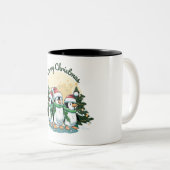 Tasse 2 Couleurs Créatif vert et jaune illustré (Devant droit)