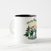 Tasse 2 Couleurs Créatif vert et jaune illustré (Devant gauche)