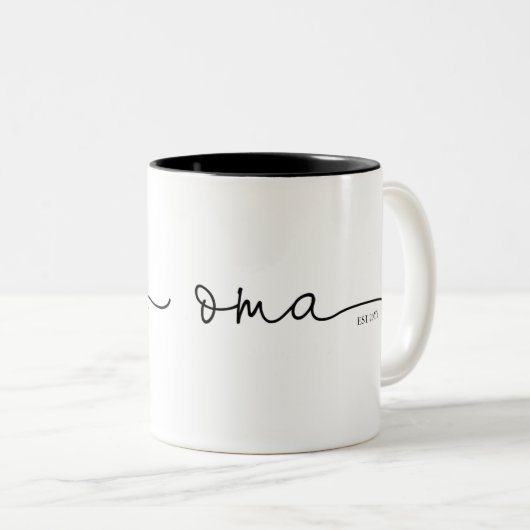 Tasse 2 Couleurs Création d'Oma | Grand-mère Cadeau (Devant droit)