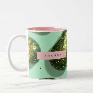 Tasse 2 Couleurs Création personnalisée d'avocat avec paillettes pa