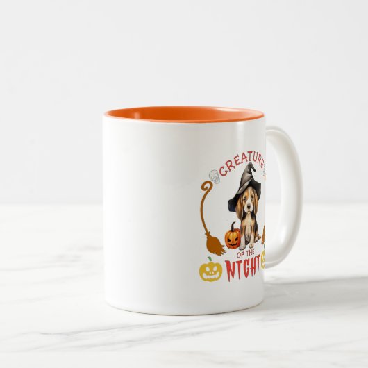 Tasse 2 Couleurs Créature Du Beagle De Nuit (Devant droit)