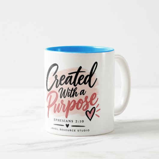 Tasse 2 Couleurs Créé avec un objectif (Devant droit)