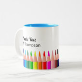 Tasse 2 Couleurs Créer des crayons couleur Merci enseignant (Devant gauche)