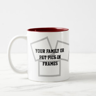 Tasse 2 Couleurs Créez vos propres cadeaux de Noël Photo de famil