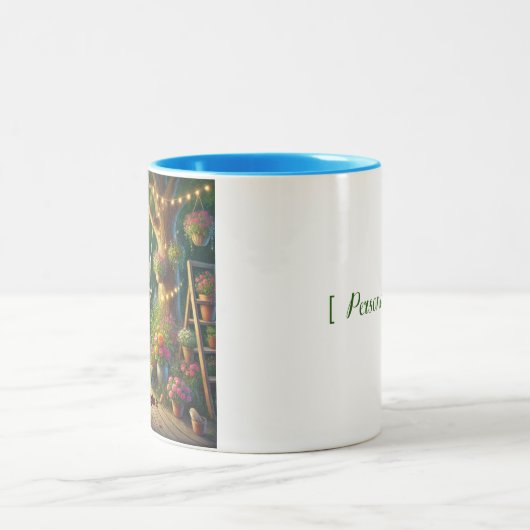 Tasse 2 Couleurs Créez votre place heureuse personnalisable (Centre)