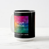 Tasse 2 Couleurs Créez votre propre Ajouter une famille Photos Logo (Devant gauche)