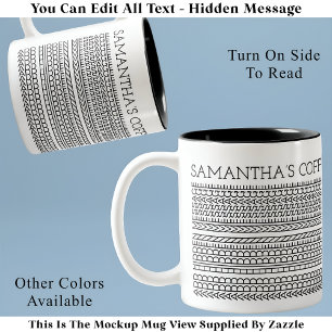 Tasse 2 Couleurs Créez Votre Propre Long Message Caché 148BW Nouvea