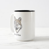 Tasse 2 Couleurs Créez votre propre loup gris  (Devant gauche)