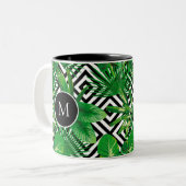 Tasse 2 Couleurs Créez votre propre monogramme de Motif Tropical (Devant gauche)