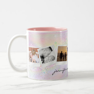 Tasse 2 Couleurs Créez votre propre photo Cute Girl Rainbow Parties