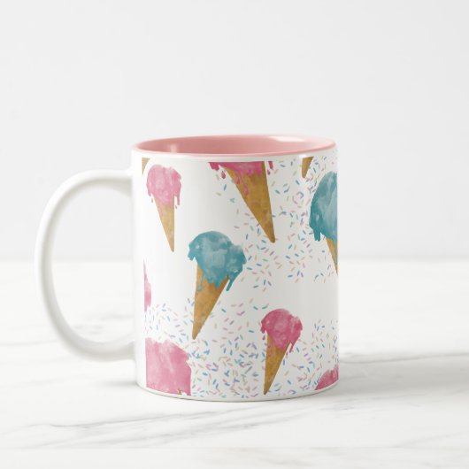 Tasse 2 Couleurs Crème et arrosages rétro (Gauche)