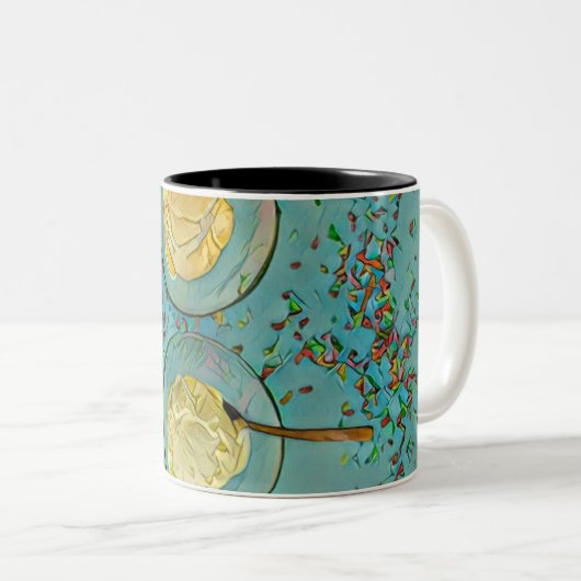 Tasse 2 Couleurs Crème glacée aux fraises (Devant droit)