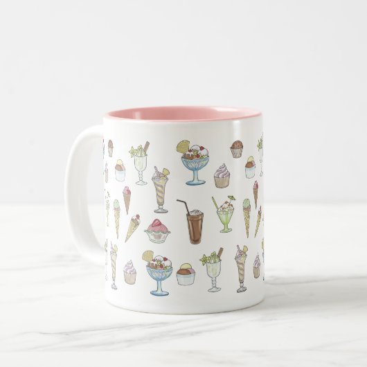 Tasse 2 Couleurs Crème glacée Collage Sundae (Devant gauche)