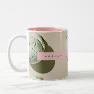 Tasse 2 Couleurs Crème Glacée Personnalisée au Chocolat Menthe