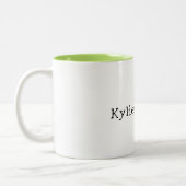 Tasse 2 Couleurs Crème Olive Green Frog Nom (Gauche)