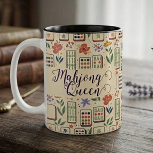 Tasse 2 Couleurs Crème Uplifting Eau Florale Aquarelle Reine Mahjon