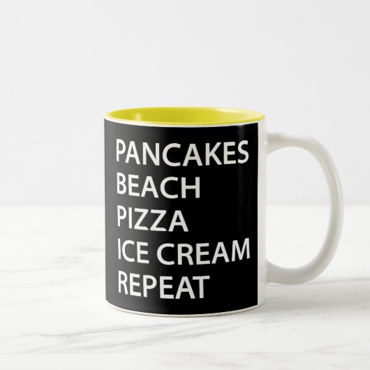 Tasse 2 Couleurs Crêpes Plage Pizza Glace Répéter (Droit)