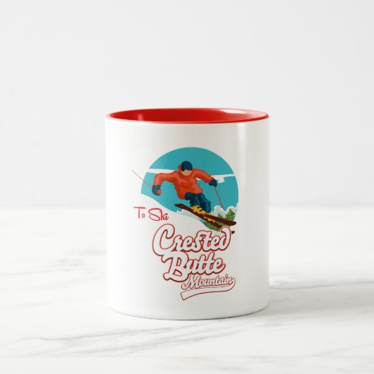 Tasse 2 Couleurs Crested Butte pour skier (Centre)