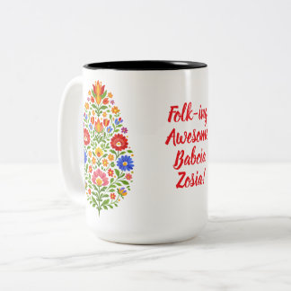 Tasse 2 Couleurs Crête de la Fleur de Lowicz