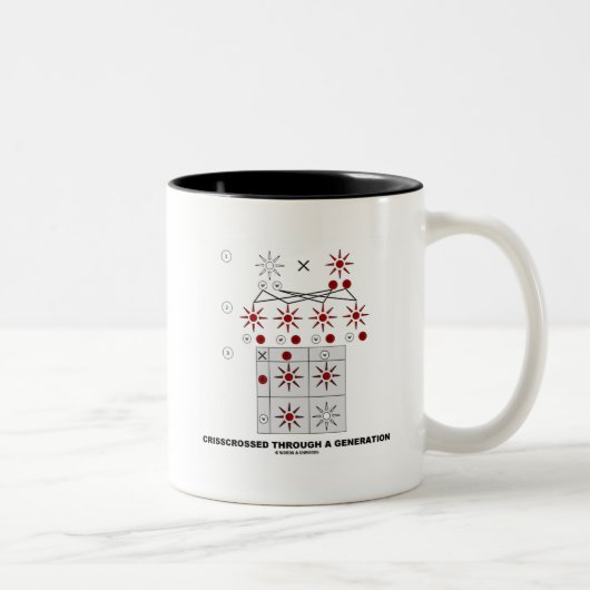 Tasse 2 Couleurs Crise à travers une génération (Carré Punnett) (Droit)