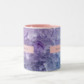 Tasse 2 Couleurs Cristal d'Améthyste Personnalisé & Étincelle de La (Centre)