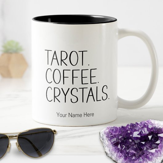 Tasse 2 Couleurs Cristaux de café Tarot - Citation New Age Métaphys