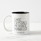 Tasse 2 Couleurs Cristaux de sage Méditer le manifeste Citation Mét (Gauche)