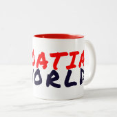 Tasse 2 Couleurs CROATIEvs MONDE Rouge (Devant droit)