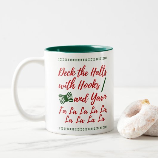 Tasse 2 Couleurs Crochet ・ Deck the Halls Hooks + Yarn Crafts (Avec donut)