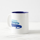 Tasse 2 Couleurs Crocodile Aligné (Bleu) (Devant gauche)
